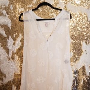 Know Rose Cream Button High Low Tank